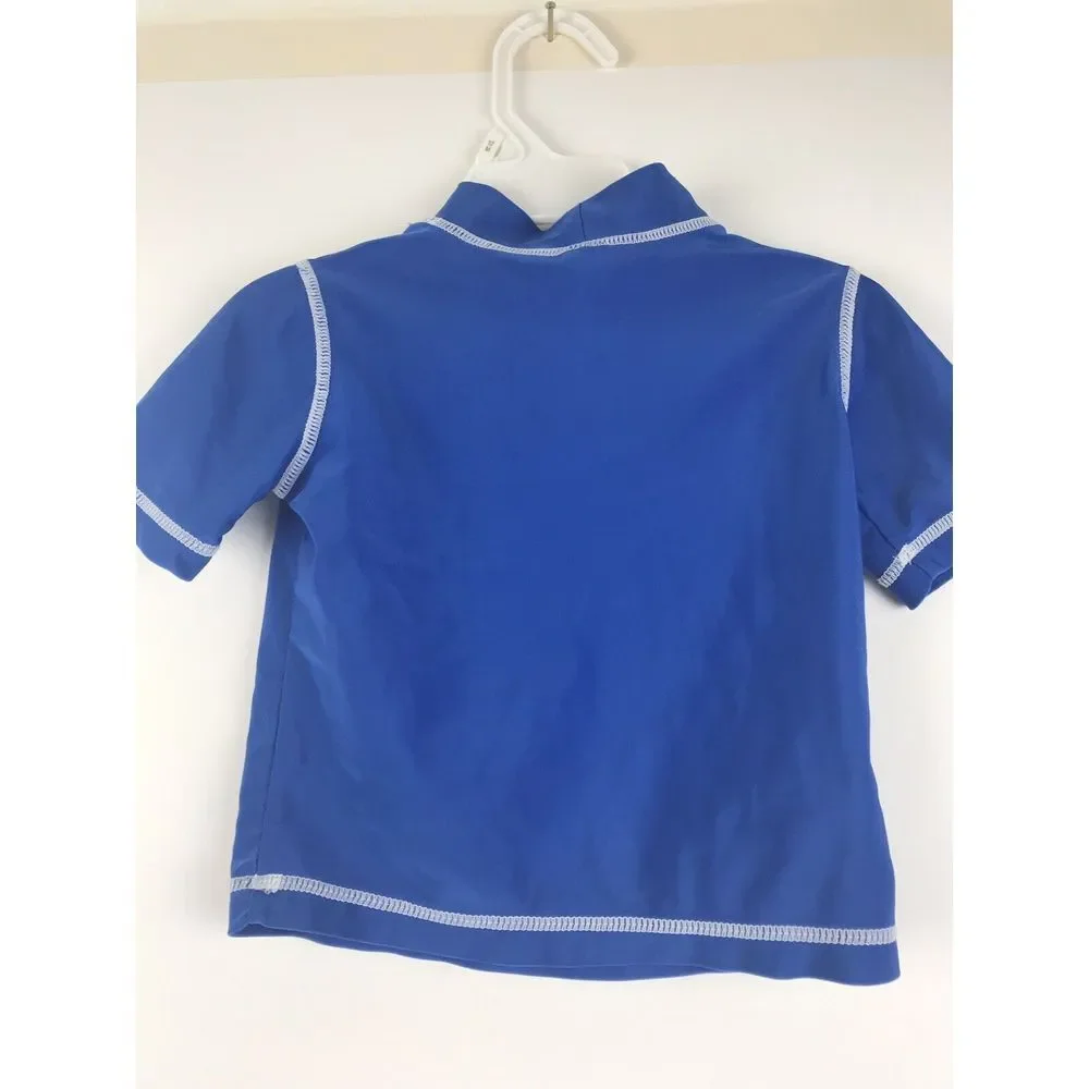 Carter's Toddler Boys Blue Rash Guard Swim Top Scuba Dude Size 12 Mo‎